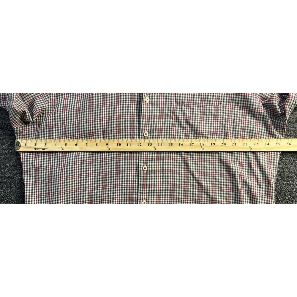 Peter Millar Long Sleeve Gingham Plaid Button‎ Shirt Mens XL Cotton Red Green - Picture 7 of 12